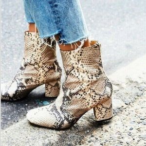 COPY - Free People Cecile Snake Leather Ankle Boo…